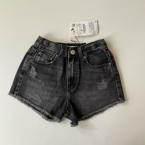 GIRLS BLACK JEAN SHORTS SIZE 9 YEAR OLD ZARA